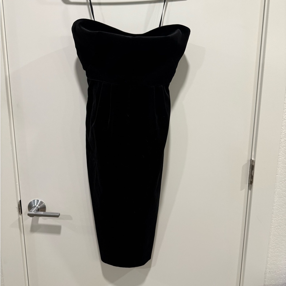 J. Crew Black Velvet Strapless Dress